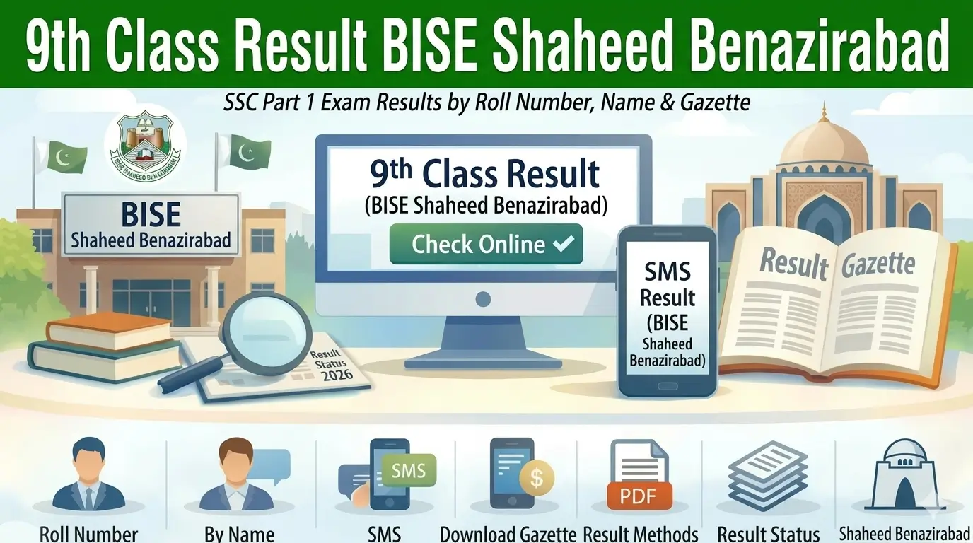 9th Class Result BISE Shaheed Benazirabad