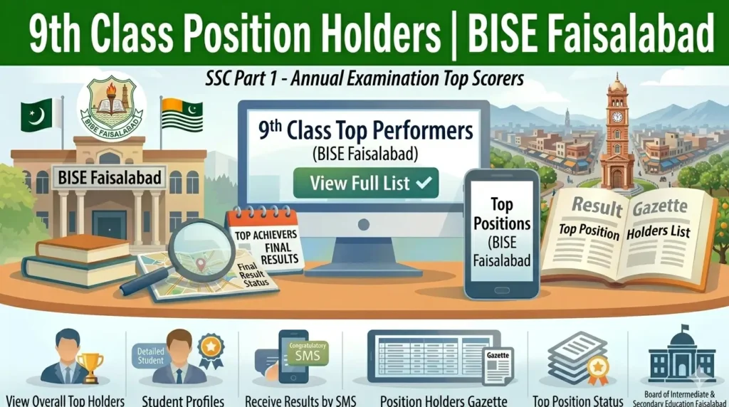 BISE Faisalabad 9th Class Position Holders