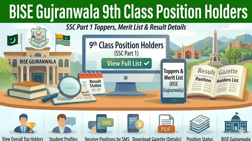 BISE Gujranwala 9th Class Position Holders