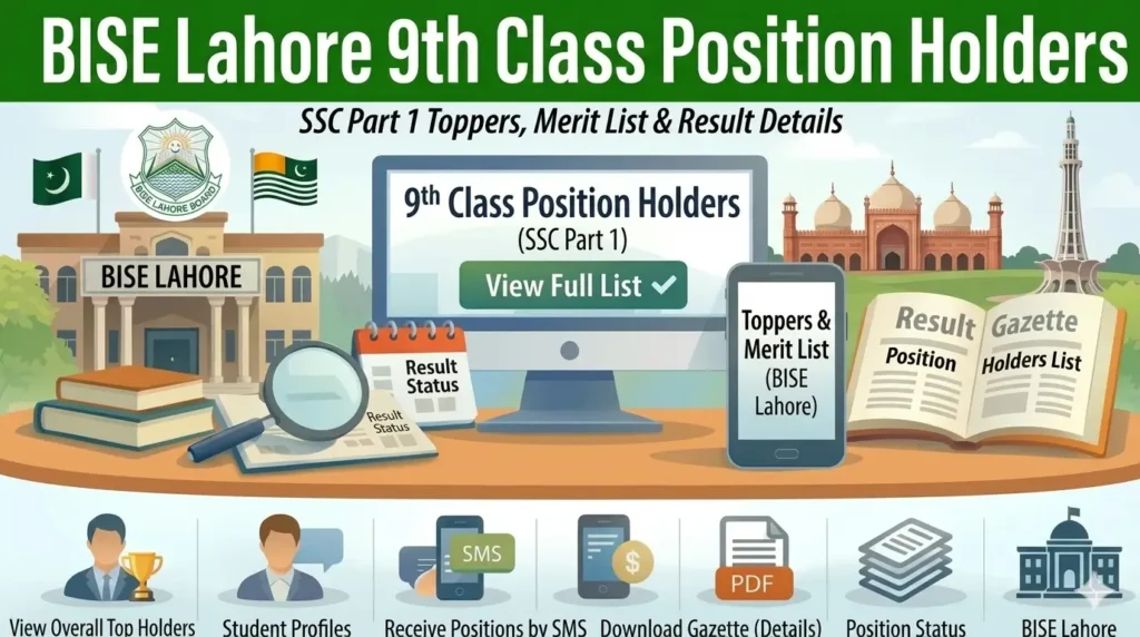 BISE Lahore 9th Class Position Holders