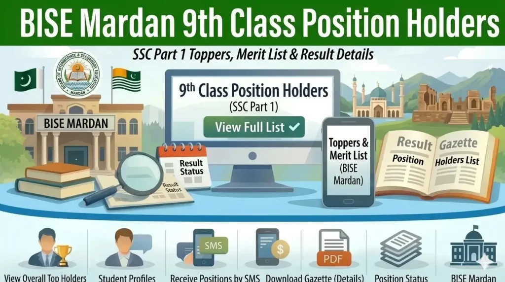 BISE Mardan 9th Class Position Holders