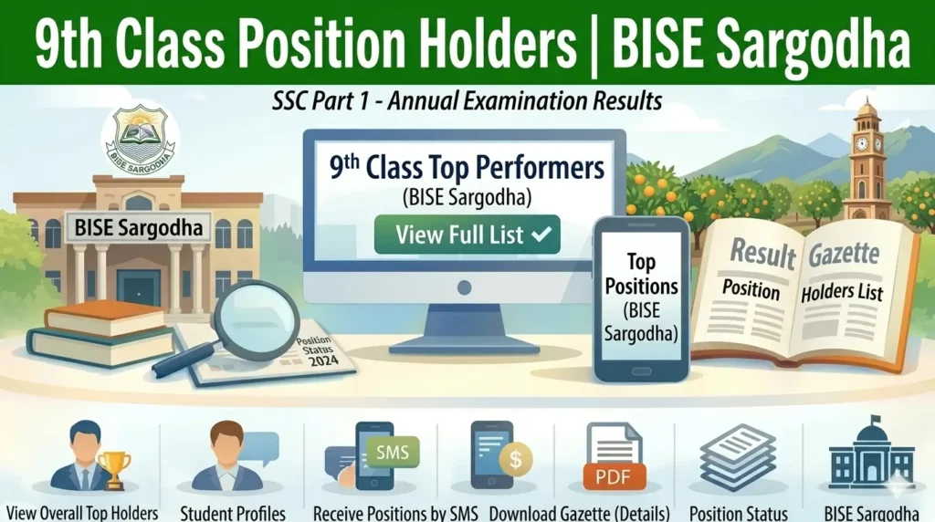 BISE Sargodha 9th Class Position Holders