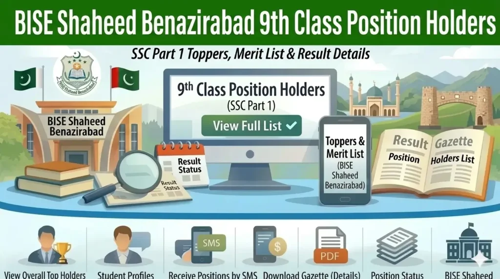 BISE Shaheed Benazirabad 9th Class Position Holders