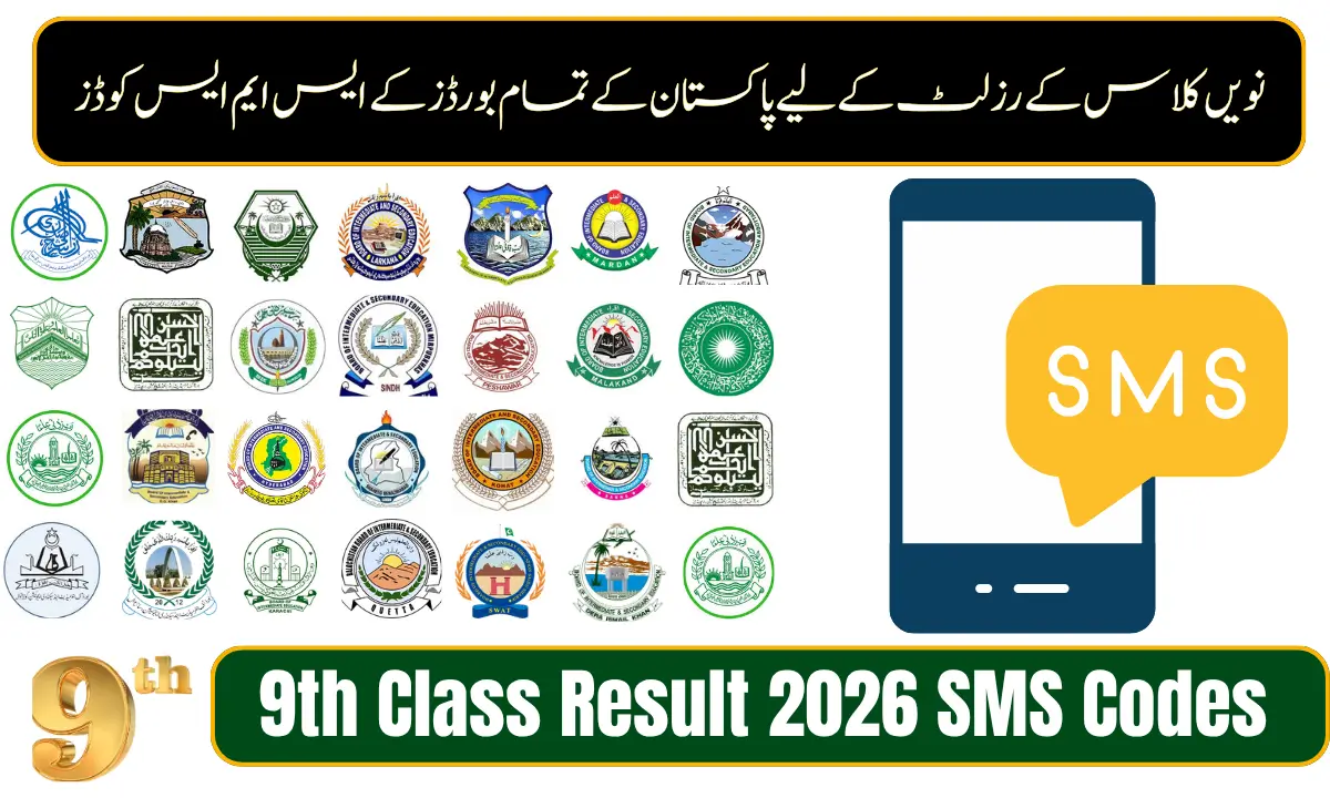 9th Class Result 2026 SMS Codes