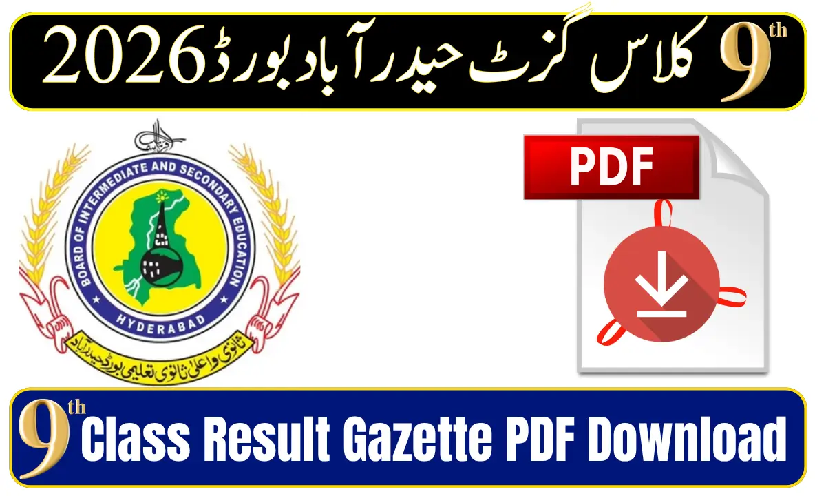 BISE Hyderabad 9th Class Result Gazette